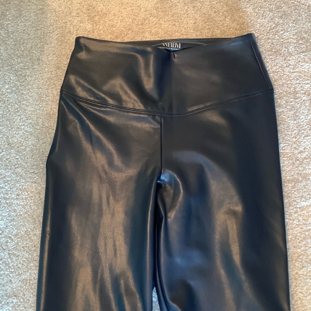 NWOT navy blue faux leather leggings. Never worn.